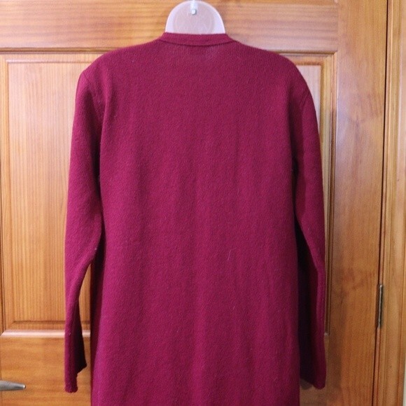 Dries Van Noten Vintage Red Wool Long Duster Cardigan Sweater Coat LG Bohemian - Picture 15 of 16
